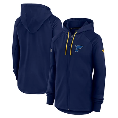 Women's Fanatics  Navy St. Louis Blues Authentic Pro Rink Fleece Full-Zip Jacket