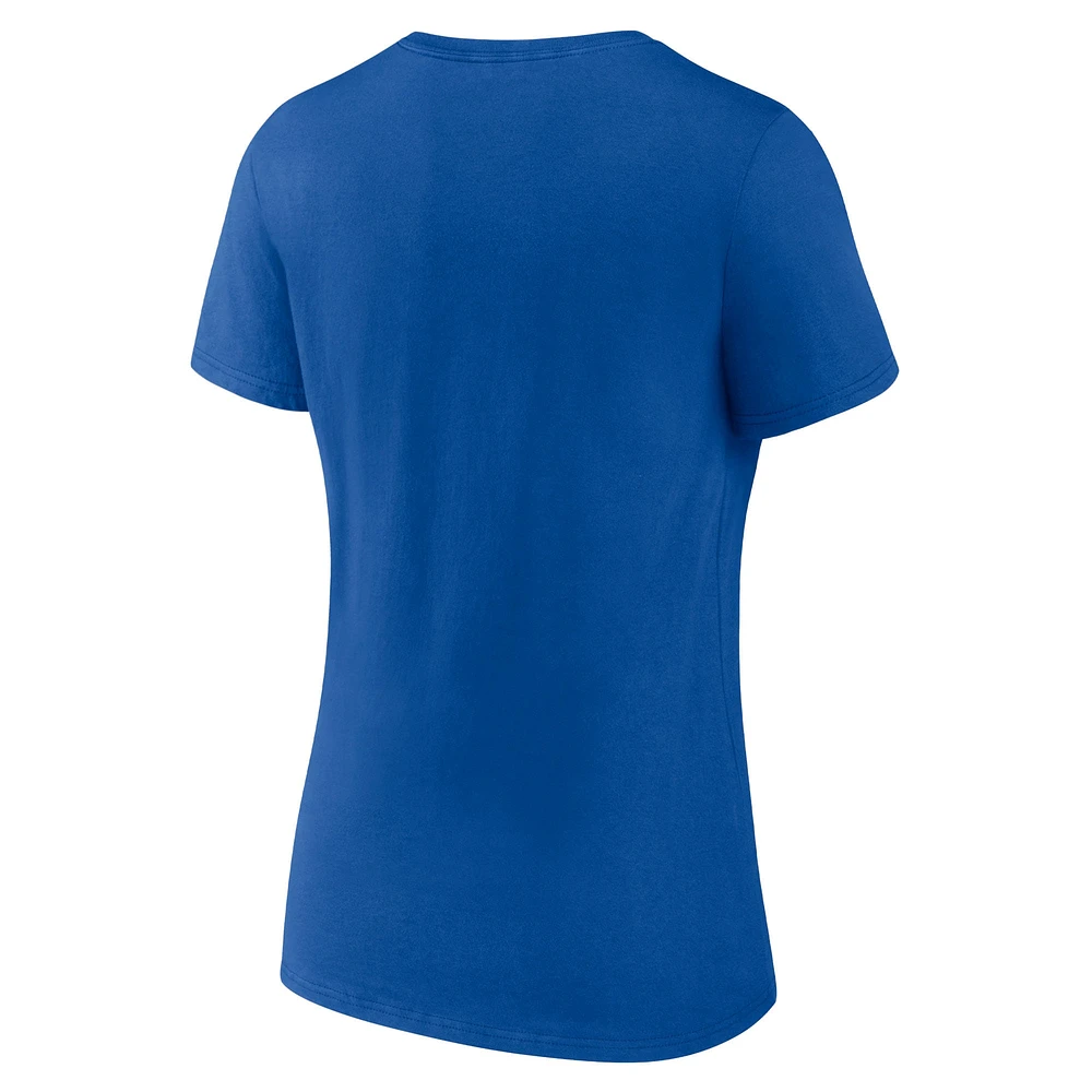 Women's Fanatics Royal St. Louis Blues Primary Logo Team V-Neck T-Shirt