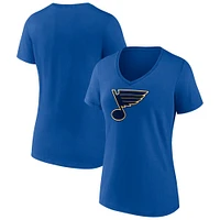 T-shirt à col en V de l'équipe avec logo principal des Royal St. Louis Blues marque Fanatics pour femmes