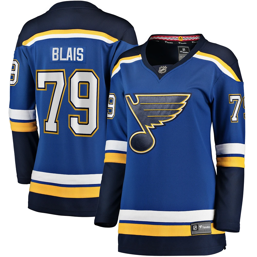 Maillot Fanatics Sammy Blais pour femmes, bleu, St. Louis Blues Home Breakaway