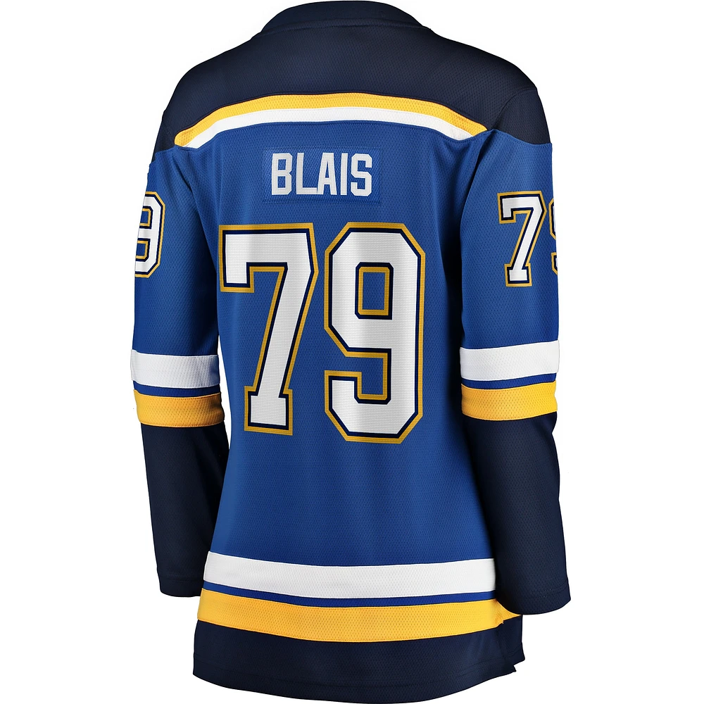 Maillot Fanatics Sammy Blais pour femmes, bleu, St. Louis Blues Home Breakaway