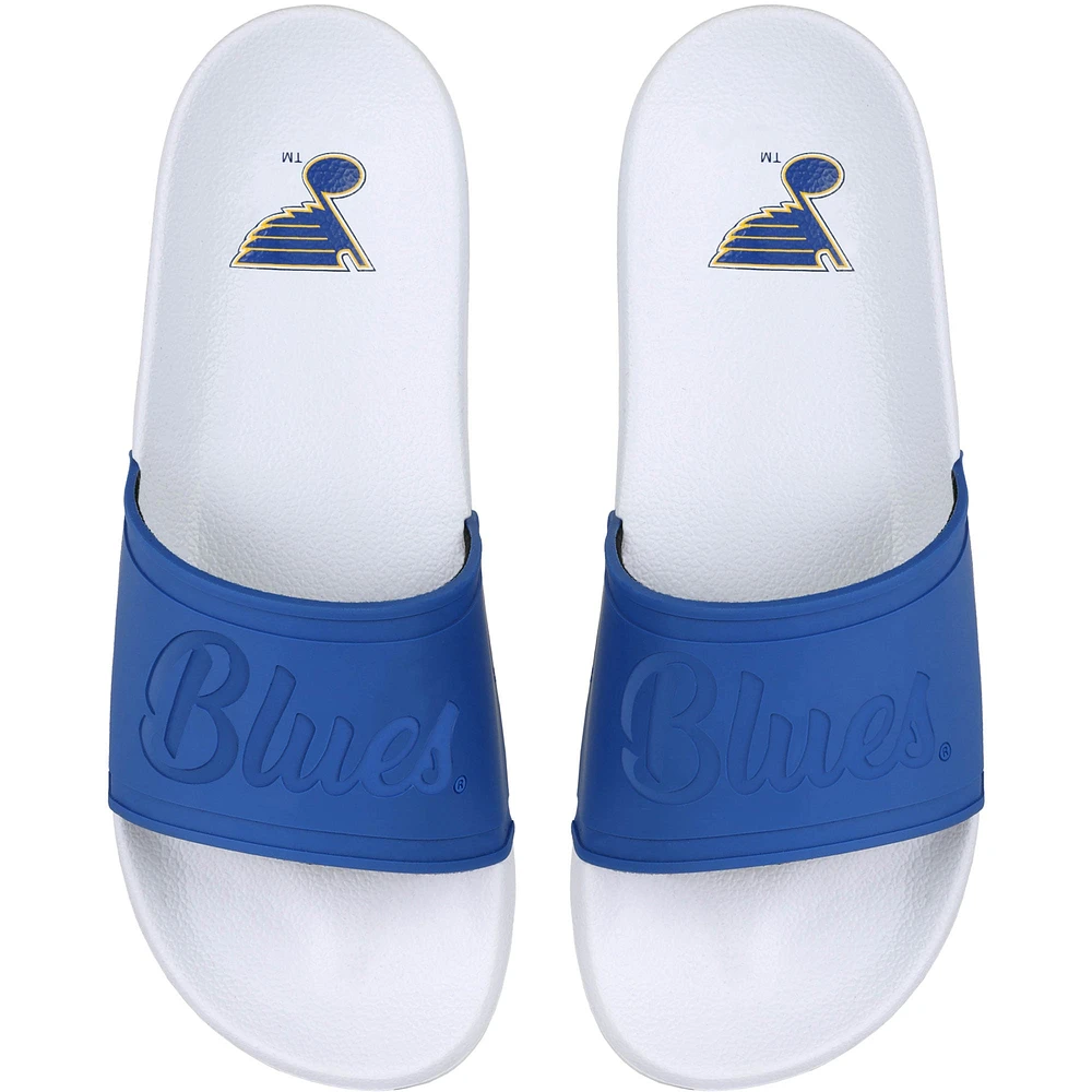 Sandales à glissière FOCO St. Louis Blues Script Wordmark pour femmes