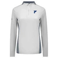 Haut à glissière quart de tour Moxie Insignia Core pour femme des Blues St. Louis Levelwear, blanc