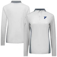 Haut à glissière quart de tour Moxie Insignia Core pour femme des Blues St. Louis Levelwear, blanc