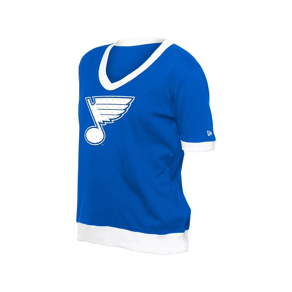 Women's New Era Blue St. Louis Blues Game Day Rhinestuds T-Shirt