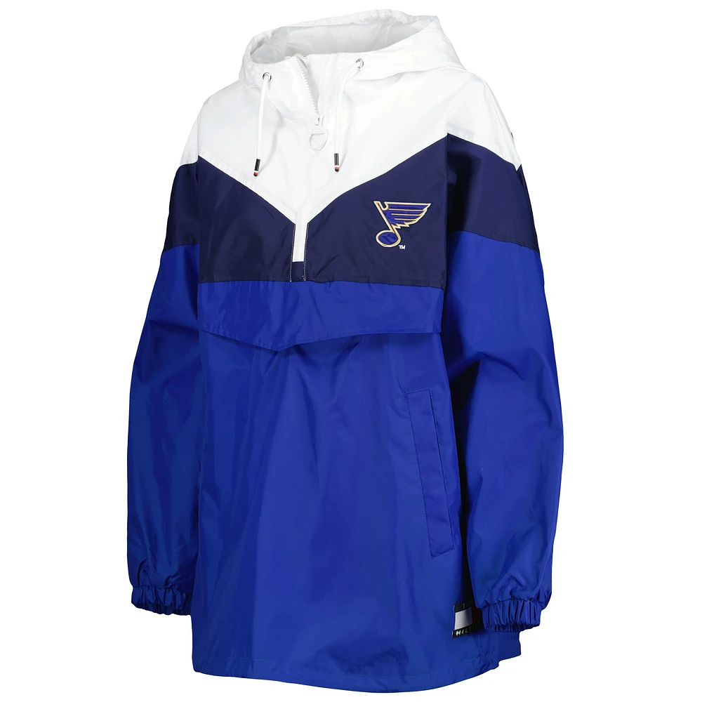 Women's Tommy Hilfiger Blue/Navy St. Louis Blues Staci Half-Zip Windbreaker Jacket