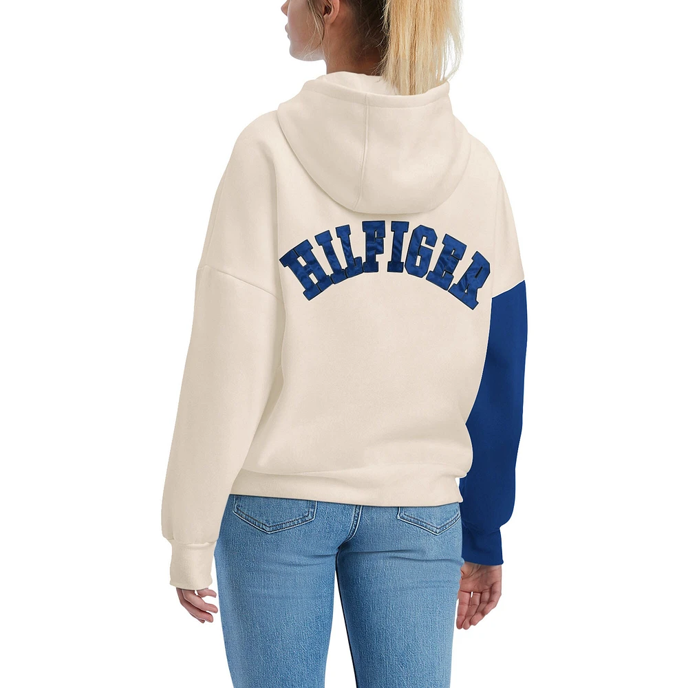 Sweat à capuche Tommy Hilfiger crème/bleu St. Louis Blues Harriet pour femme