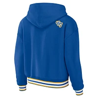 Women's WEAR by Erin Andrews Blue St. Louis Blues Lace-Up Pullover Hoodie