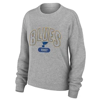 Women's WEAR by Erin Andrews Heather Gray St. Louis Blues Knit Long Sleeve Tri-Blend T-Shirt & Pants Sleep Set