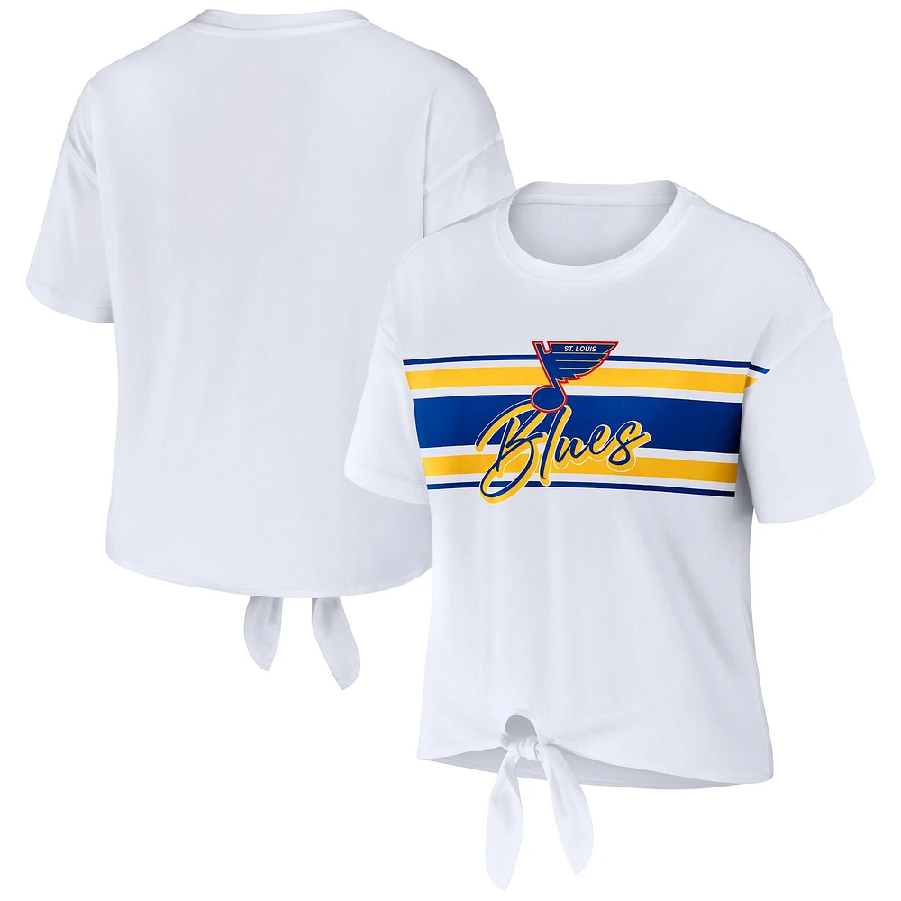 T-shirt blanc à nœud sur le devant pour femme WEAR by Erin Andrews des St. Louis Blues