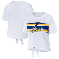 T-shirt blanc à nœud sur le devant pour femme WEAR by Erin Andrews des St. Louis Blues