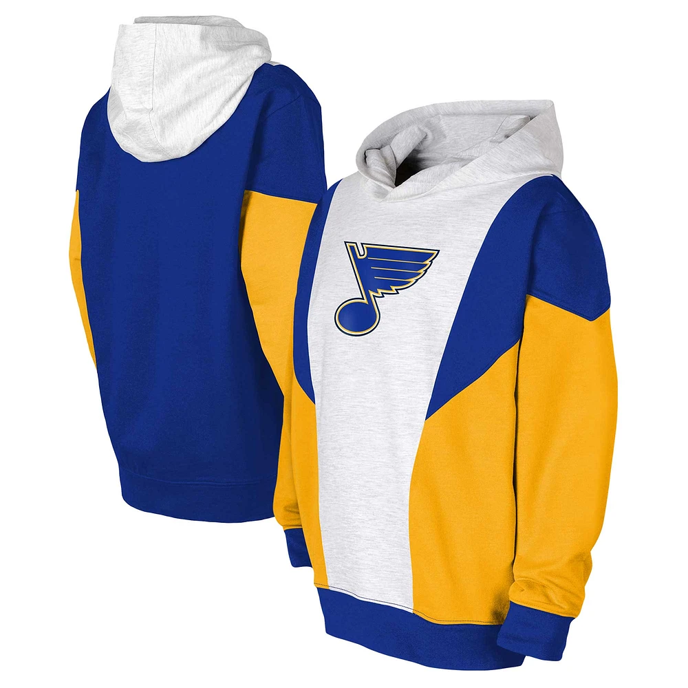 Youth Ash/Blue St. Louis Blues Champion League Fleece Pullover Hoodie