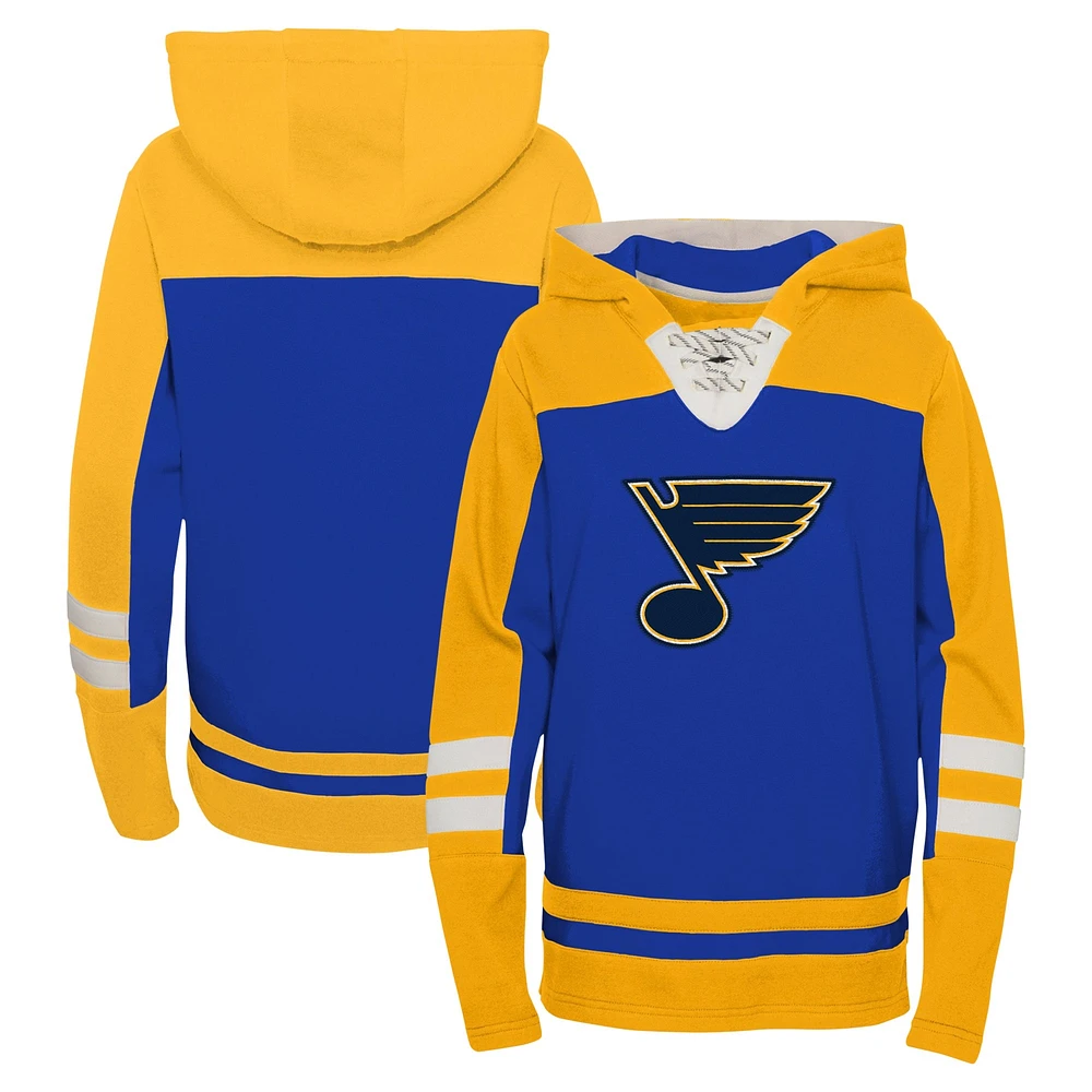 Sweat à capuche bleu col en V lacets pour jeunes St. Louis Blues Ageless Revisited