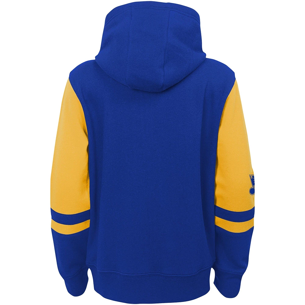 Youth Blue St. Louis Blues Face Off Color Block Full-Zip Hoodie