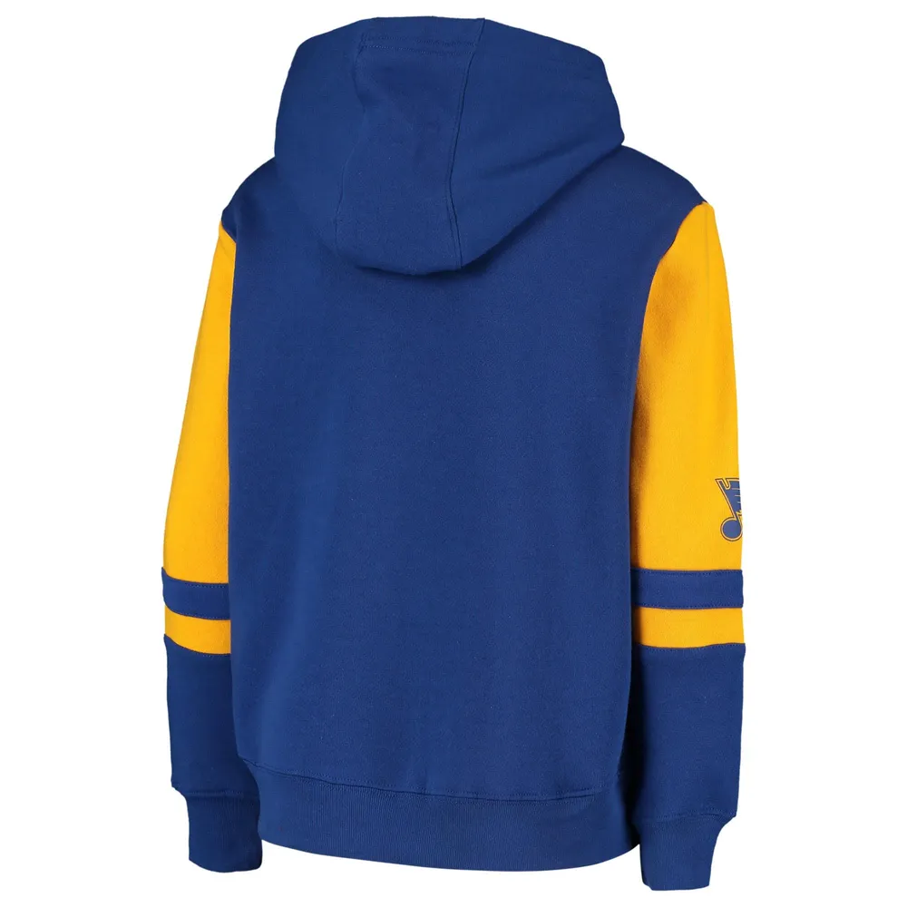 Youth Gold/Blue St. Louis Blues Goal Line Full-Zip Hoodie Windbreaker Jacket