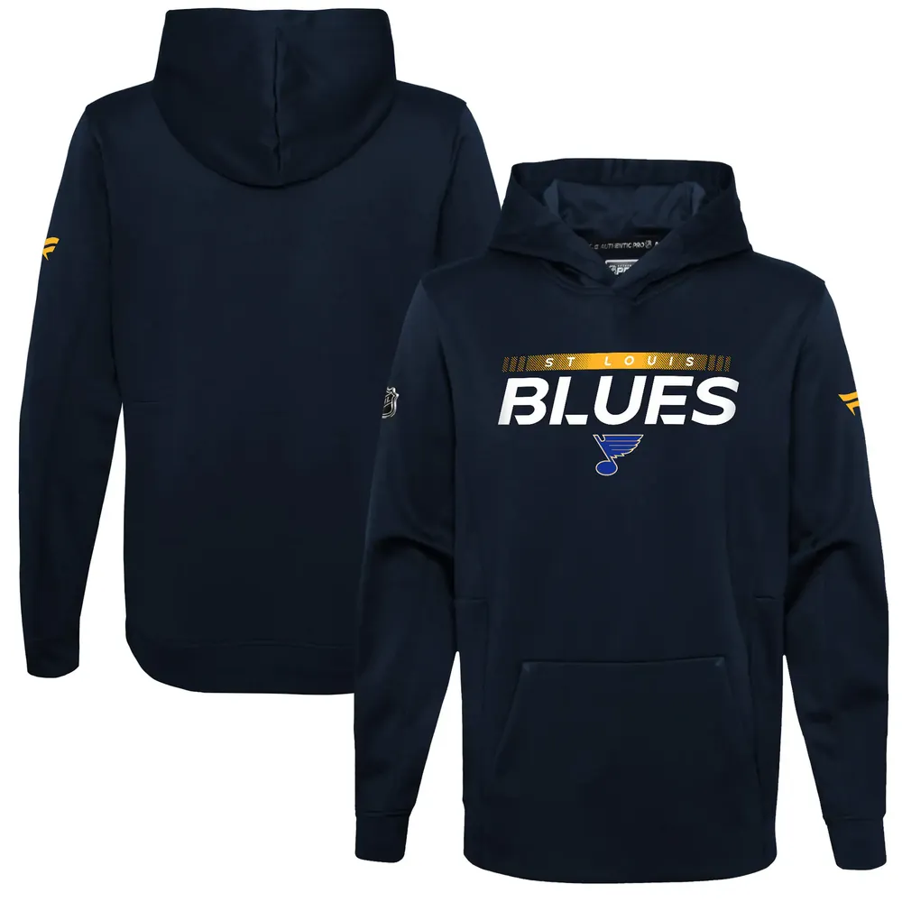 Lids St. Louis Blues Fanatics Branded Youth Authentic Pro Pullover Hoodie -  Navy