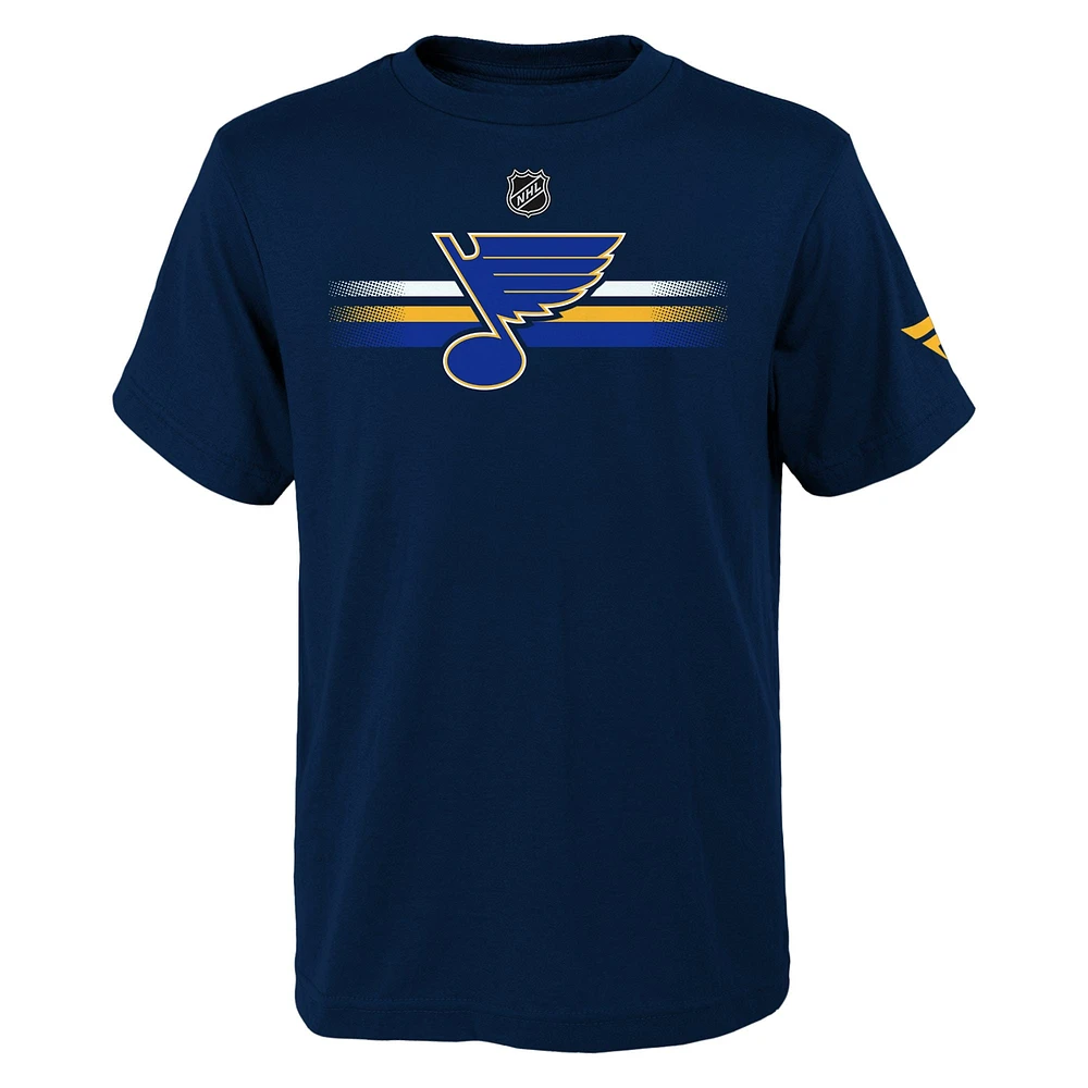 T-shirt authentique avec logo Pro bleu marine Fanatics pour jeunes St. Louis Blues