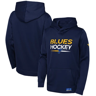 Sweat à capuche authentique Pro pour jeunes Fanatics bleu marine St. Louis Blues