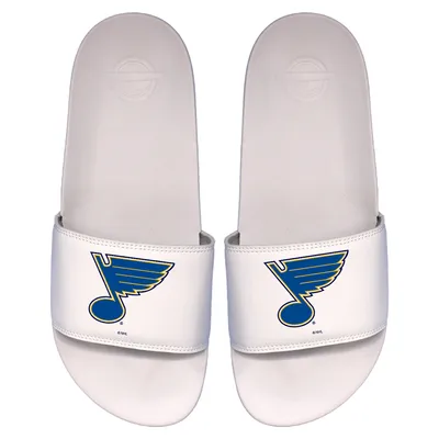 St. Louis Blues ISlide Youth Primary Logo Motto Slide Sandals - White