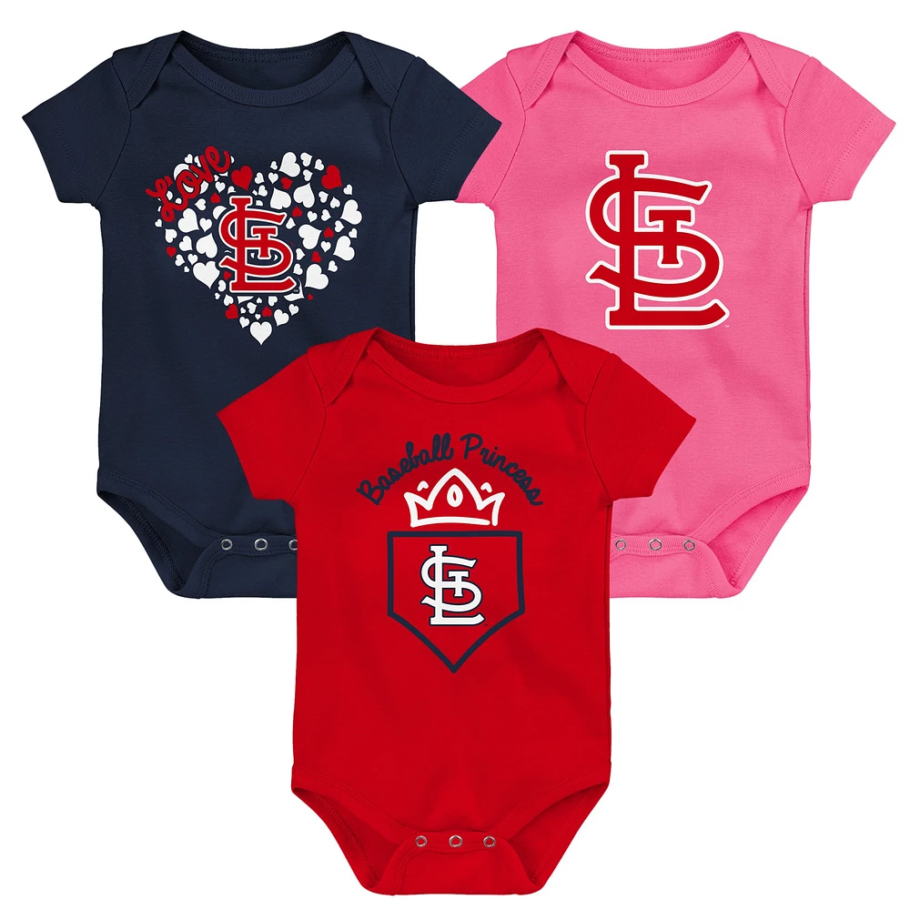 Fanatics St. Louis Cardinals 3-Pack Home Run Bodysuit Set