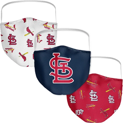 Adult Fanatics St. Louis Cardinals All Over Logo Face Covering 3-Pack