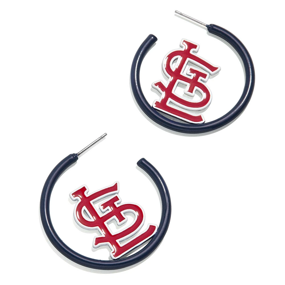 BaubleBar St. Louis Cardinals Enamel Hoop Earrings