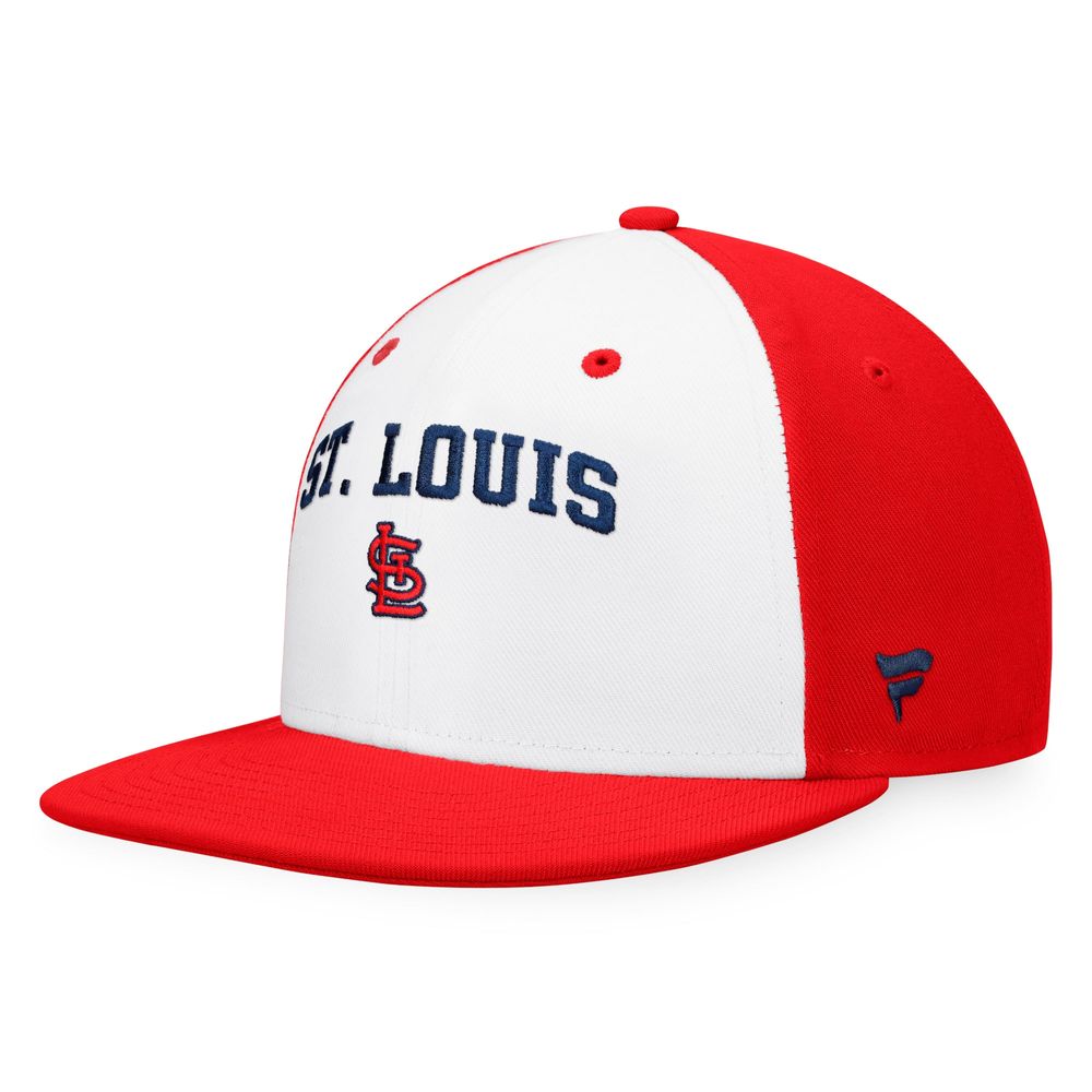 FBC SLCARD RED WHITE MLB ICONIC COLOR BLOCKED FITTED CAN HATMENHIC