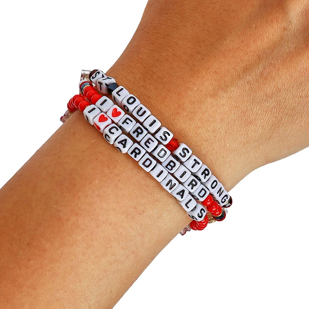 Lot de 3 bracelets d'amitié FOCO des Cardinals de St. Louis