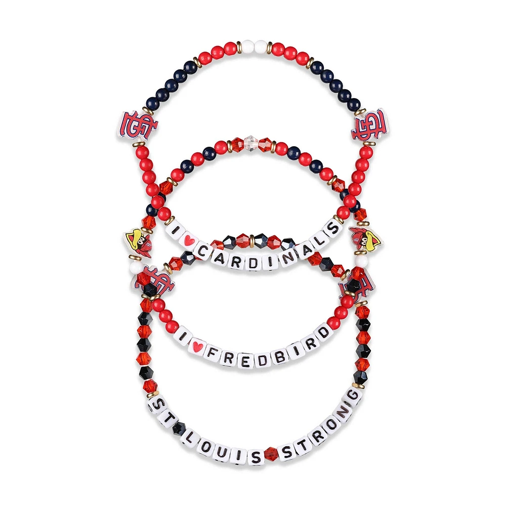 Lot de 3 bracelets d'amitié FOCO des Cardinals de St. Louis