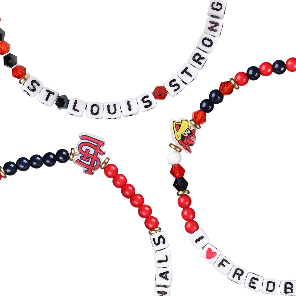 Lot de 3 bracelets d'amitié FOCO des Cardinals de St. Louis