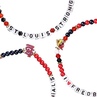 Lot de 3 bracelets d'amitié FOCO des Cardinals de St. Louis