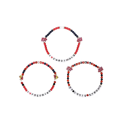 Lot de 3 bracelets d'amitié FOCO des Cardinals de St. Louis