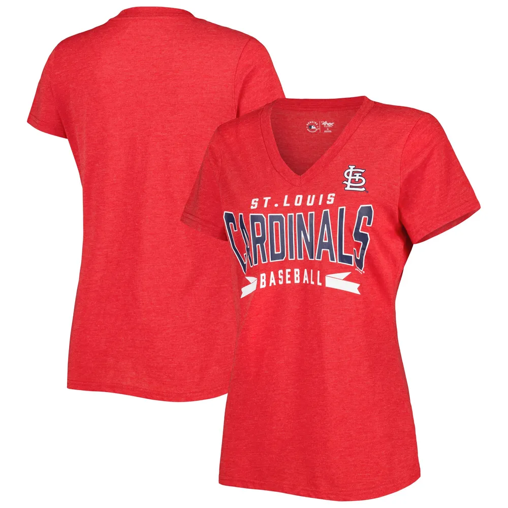 Lids St. Louis Cardinals G-III 4Her by Carl Banks Women's Dream Team V-Neck  T-Shirt - Heather Red