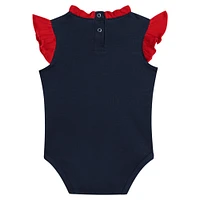 Ensemble body, bavoir et chaussons Happy Baseball Fanatics pour filles, nouveau-nés nourrissons, bleu marine, St. Louis Cardinals