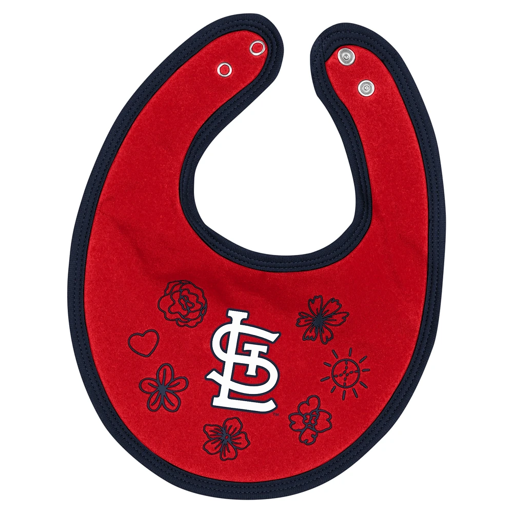 Girls Newborn & Infant Fanatics Navy St. Louis Cardinals Happy Baseball Bodysuit, Bib Bootie Set