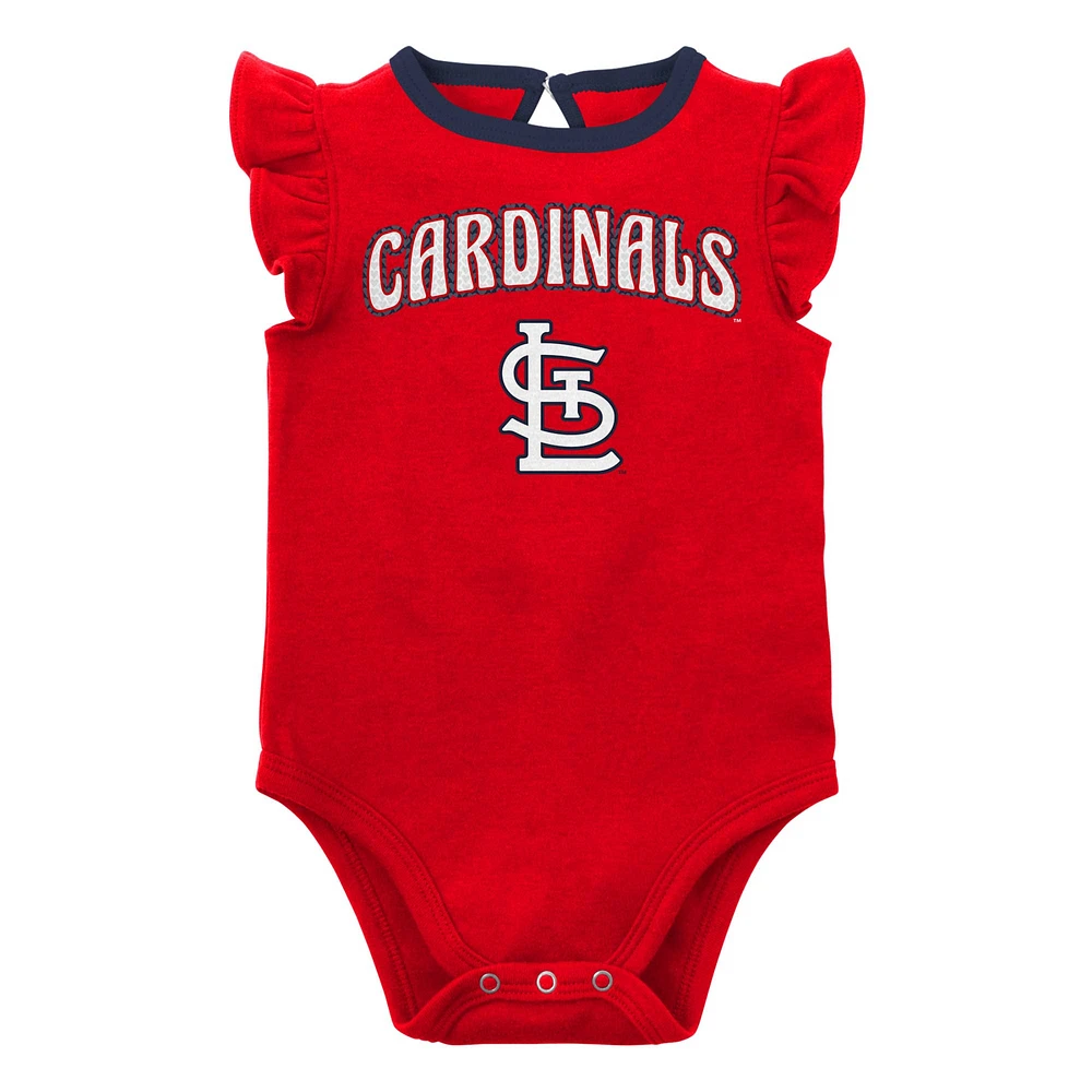 Girls Newborn & Infant Red/Heather Gray St. Louis Cardinals Little Fan Two-Pack Bodysuit Set