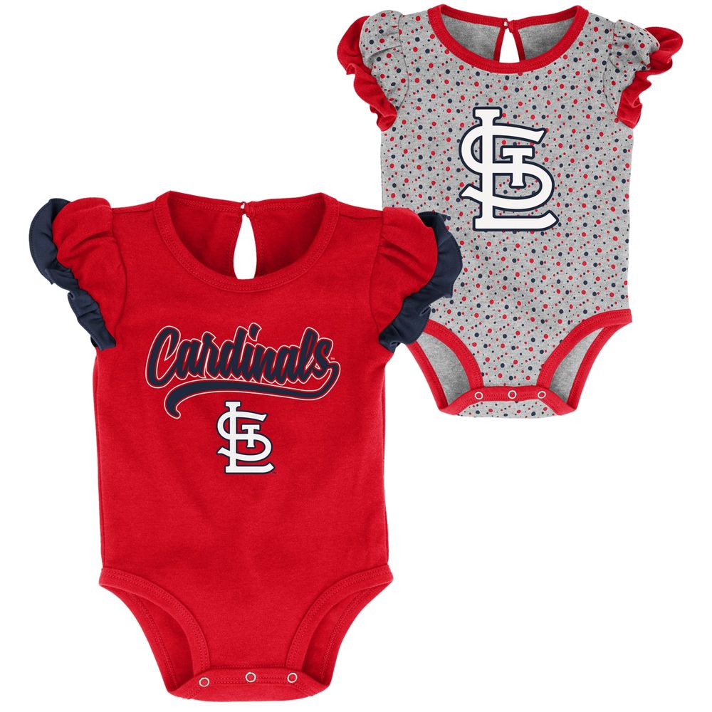 Girls Newborn Red/Heathered Gray St. Louis Cardinals Scream & Shout Two-Pack Bodysuit Set