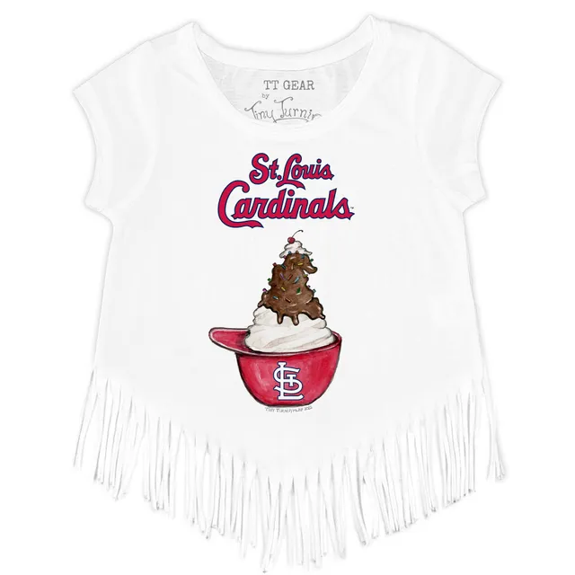 Lids St. Louis Cardinals Tiny Turnip Girls Toddler Baseball Love Fringe T- Shirt - White