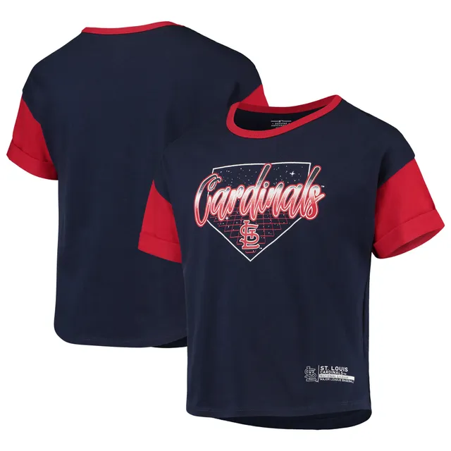 Girls Youth Tiny Turnip White St. Louis Cardinals Baseball Love Fringe T-Shirt Size: Medium