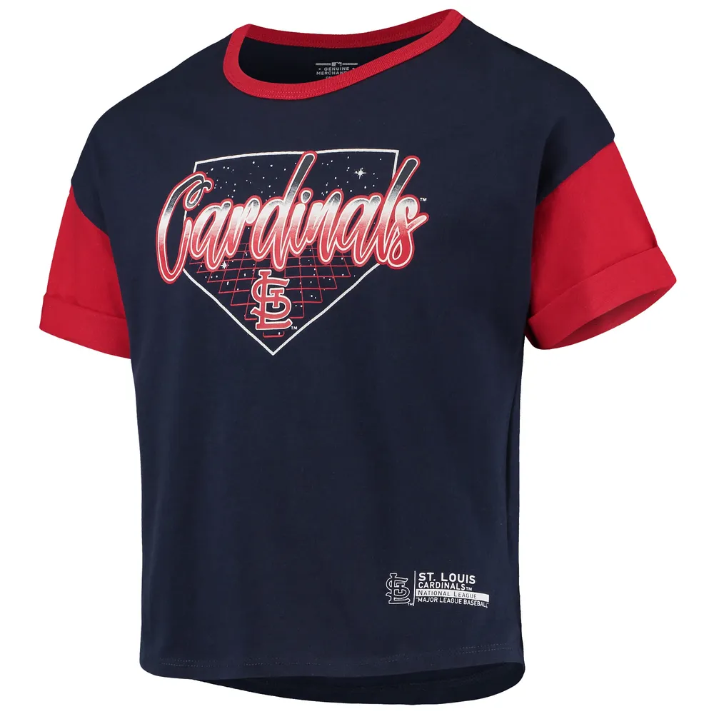 T-shirt St. Louis Cardinals Bleachers bleu marine pour jeune fille