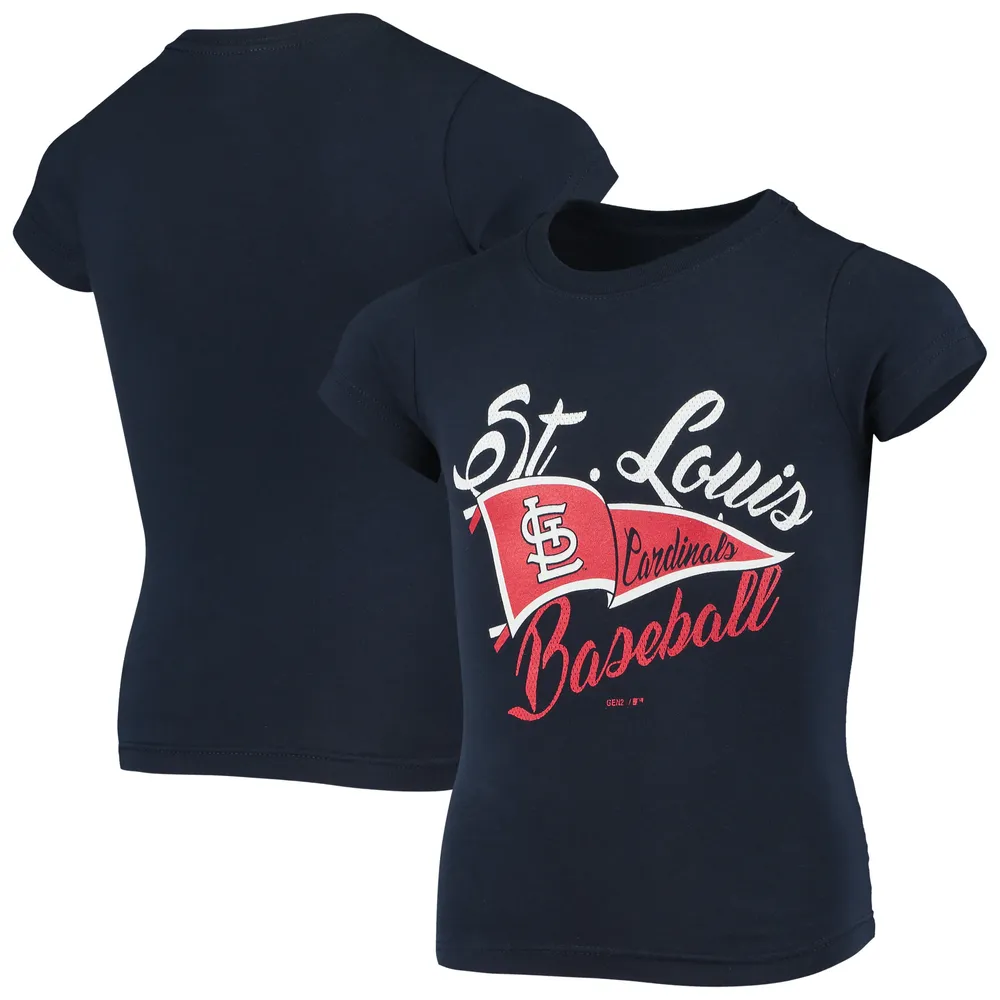 Lids St. Louis Cardinals Girls Youth Fly the Flag T-Shirt - Navy