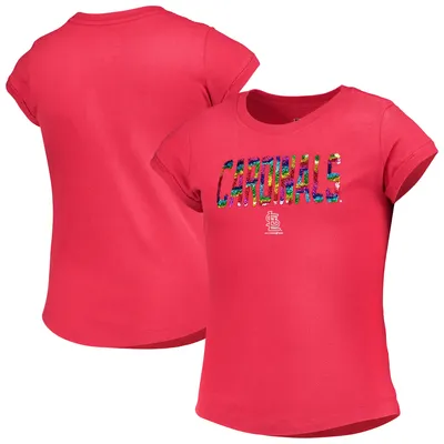 New Era Girls Youth New Era Pink Arizona Diamondbacks Jersey Stars V-Neck T- Shirt