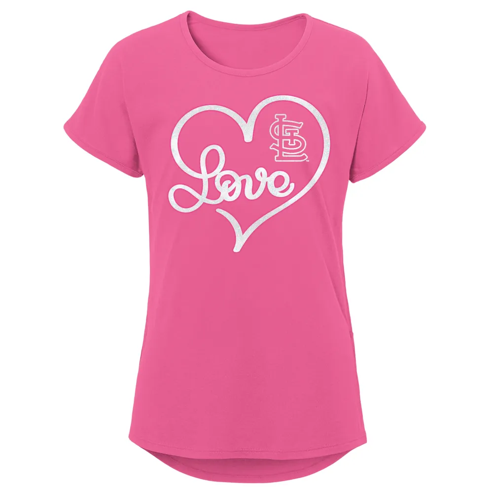 Lids St. Louis Cardinals Girls Youth Lovely T-Shirt - Pink