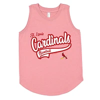 Girls Youth Soft as a Grape Pink St. Louis Cardinals Tank Top