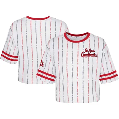 New Era Big Girls White St. Louis Cardinals Pinstripe V-Neck T