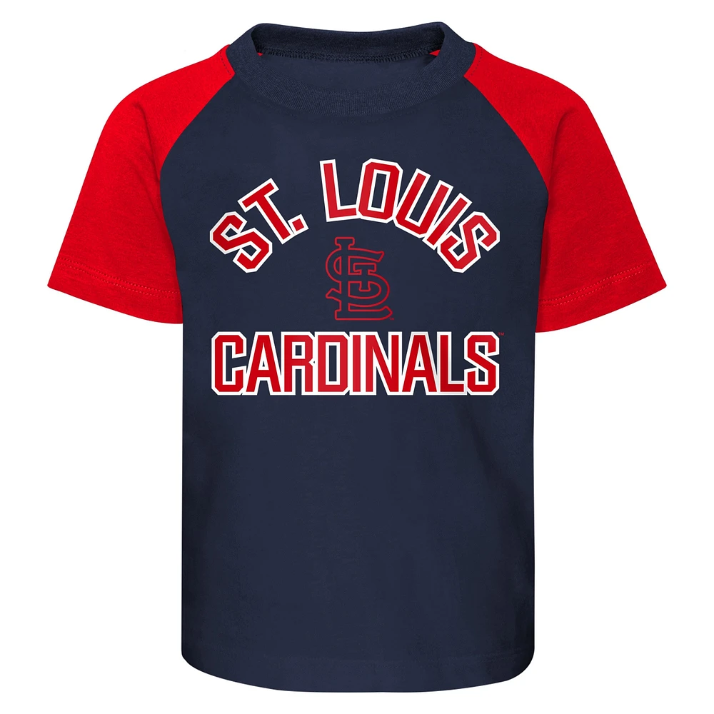 Ensemble t-shirt et short St. Louis Cardinals Ground Out Baller Raglan pour bébé bleu marine/gris chiné