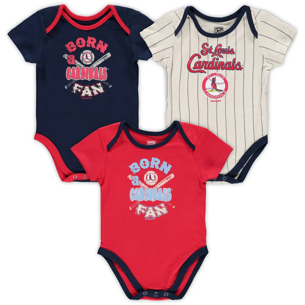 St. Louis Cardinals Infant Red/Navy/Pink Baseball Baby 3-Pack