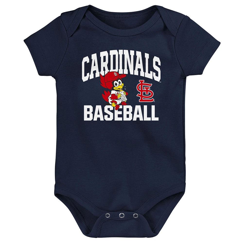 Infant  Navy St. Louis Cardinals Batter Up 3-Pack Bodysuit Set