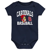 Infant  Navy St. Louis Cardinals Batter Up 3-Pack Bodysuit Set
