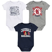 Infant  Navy St. Louis Cardinals Batter Up 3-Pack Bodysuit Set